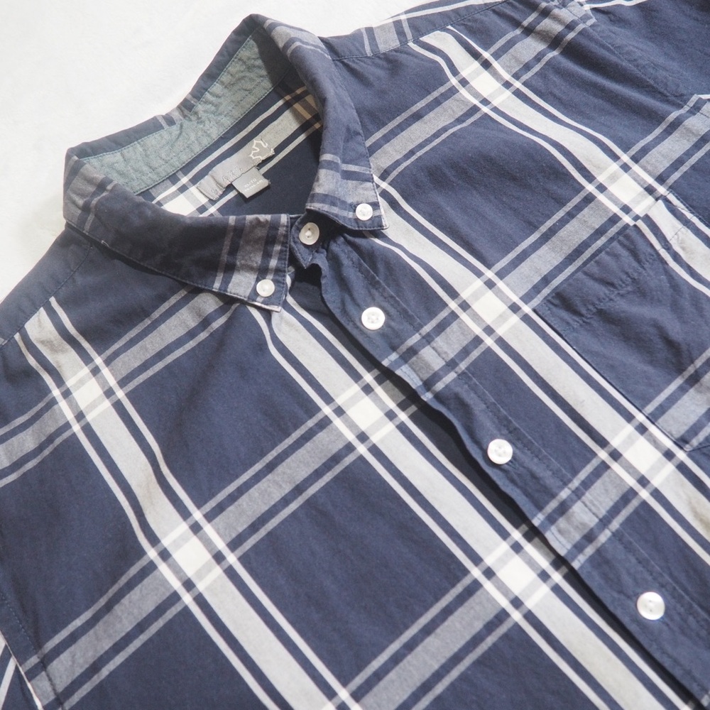 VTG Sears Sz XL Maple Leaf Collection Plaid Shirt Men Short Sleeve 100% Cotton